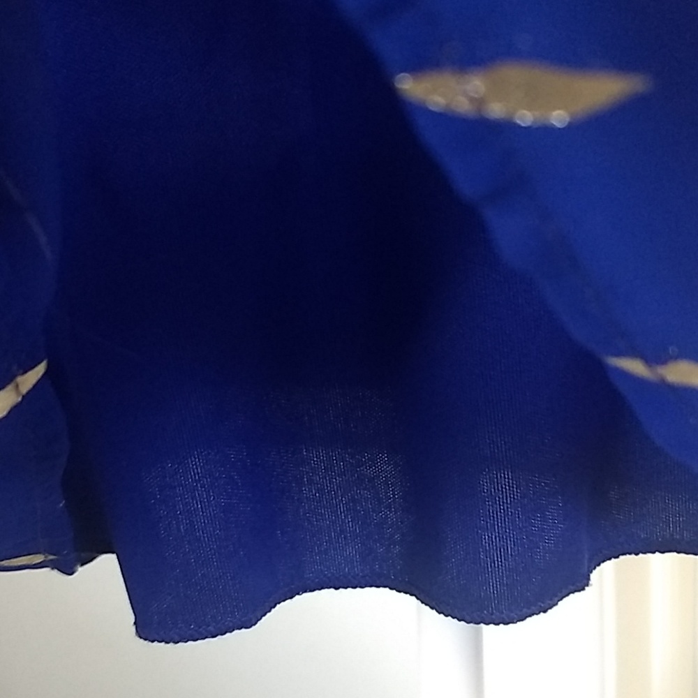 Buttons Royal Blue Dress - Picture 5 of 7